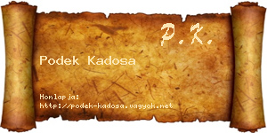 Podek Kadosa névjegykártya